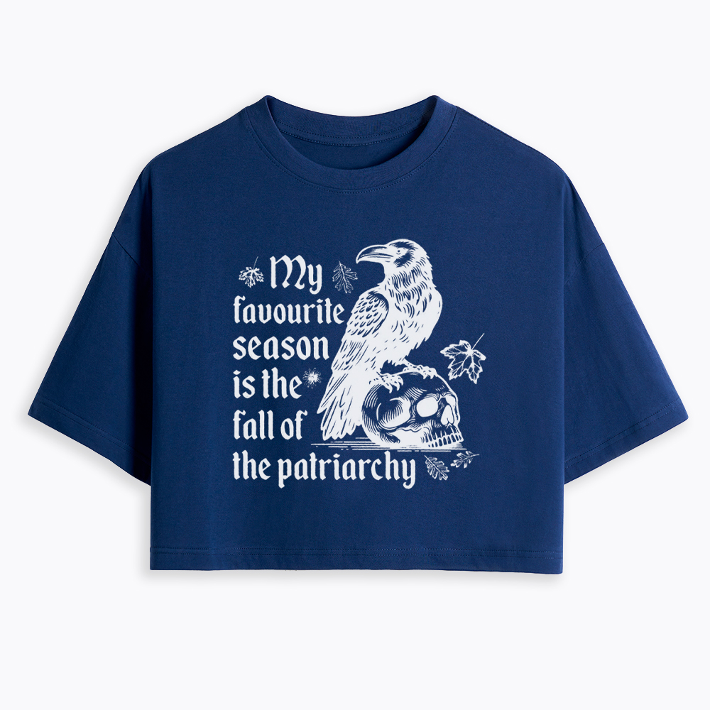 Fall of Patriarchy Skull Feminist Cropped T-Shirt