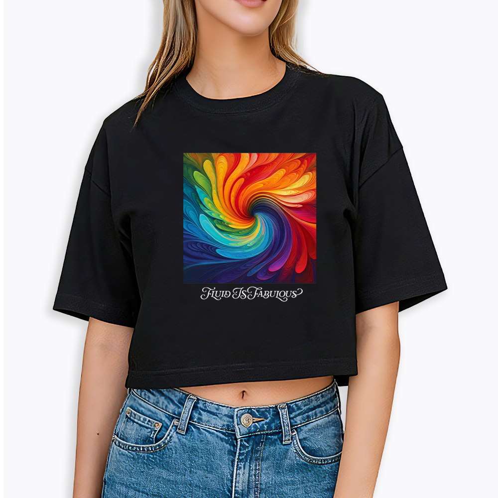 Rainbow Swirl Pride Cropped T-Shirt