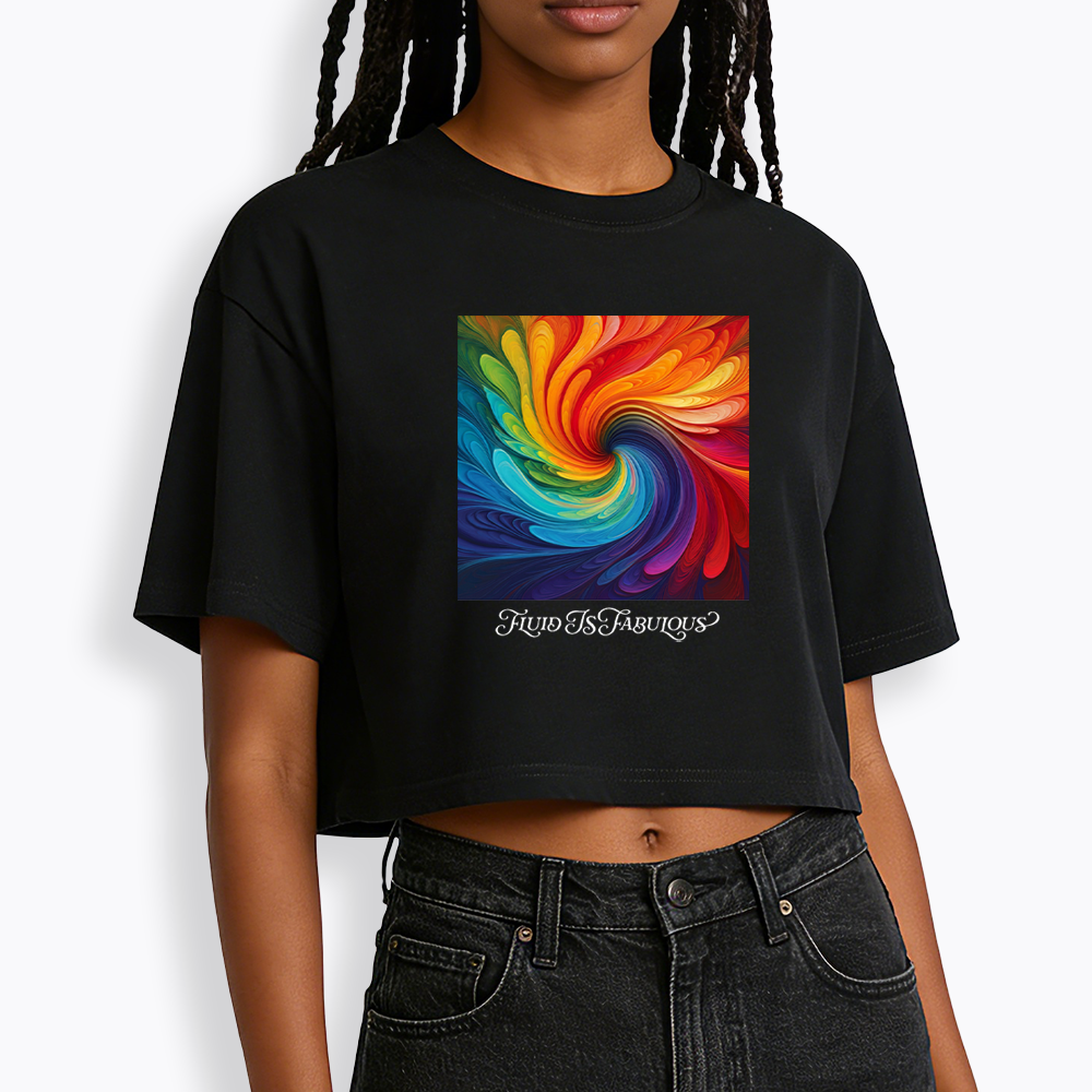 Rainbow Swirl Pride Cropped T-Shirt