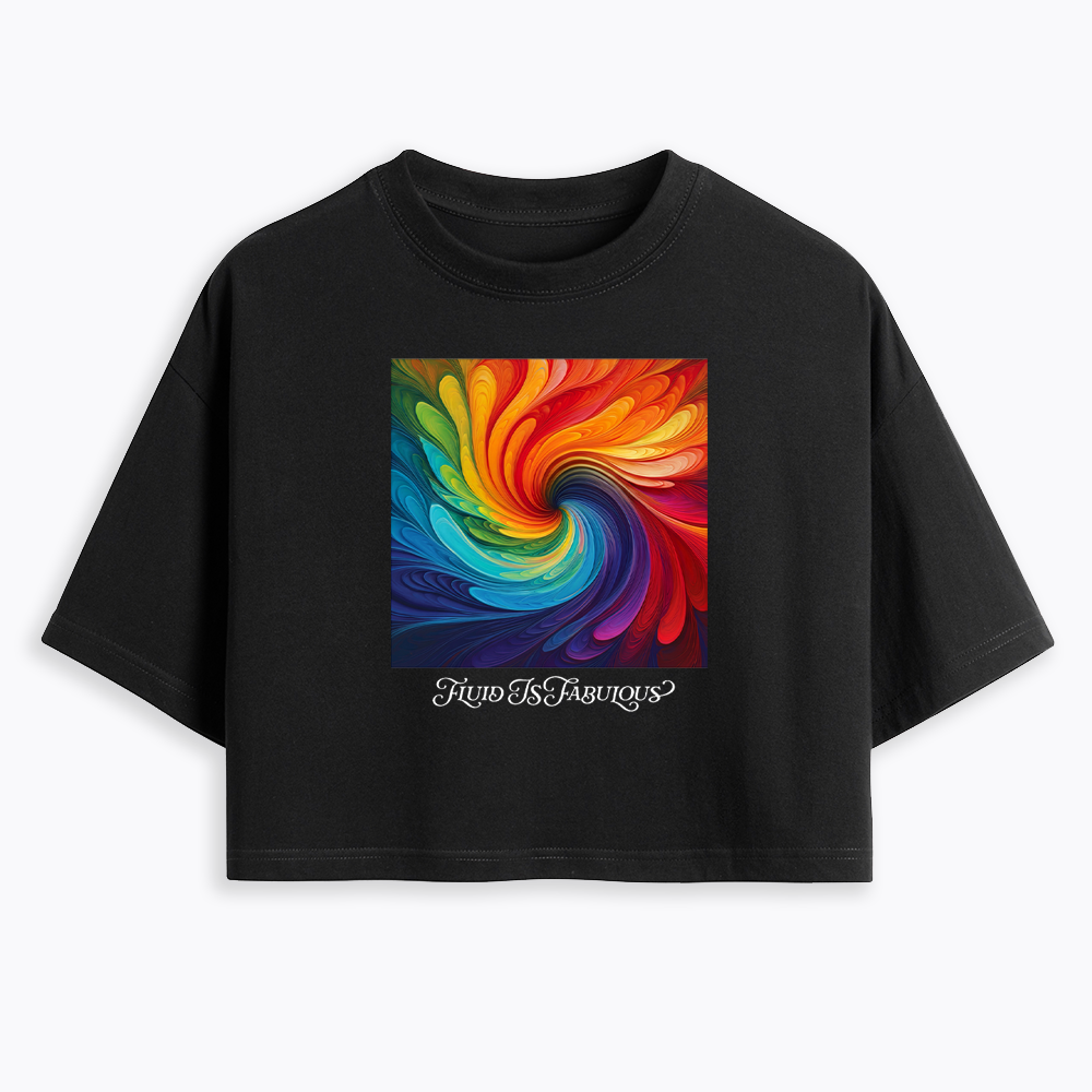 Rainbow Swirl Pride Cropped T-Shirt