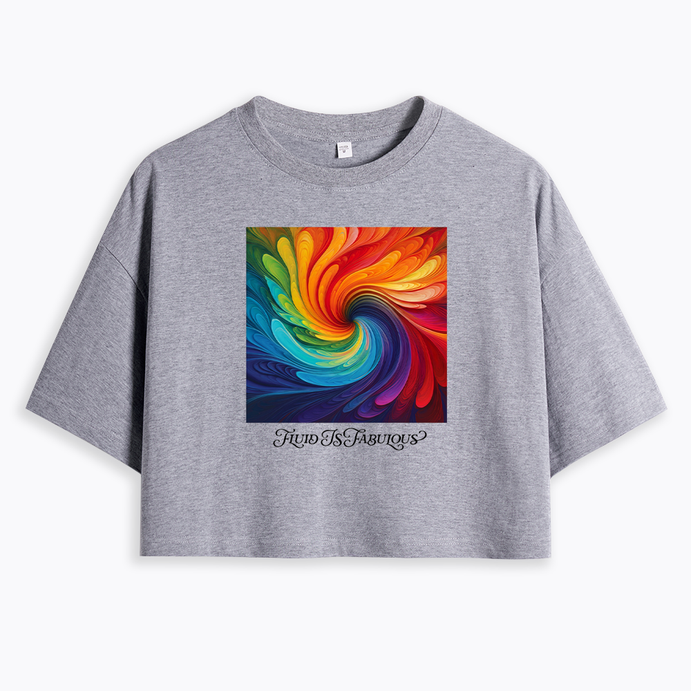 Rainbow Swirl Pride Cropped T-Shirt