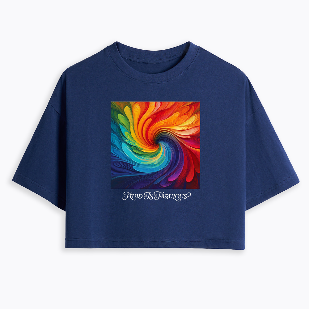 Rainbow Swirl Pride Cropped T-Shirt