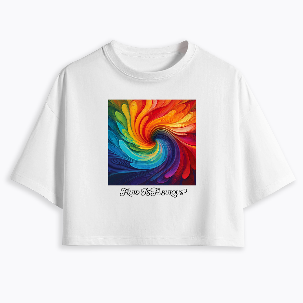 Rainbow Swirl Pride Cropped T-Shirt