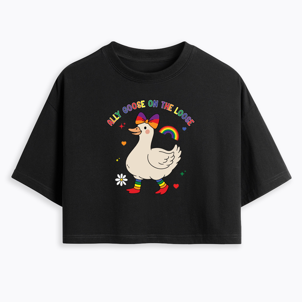 Ally Goose On The Loose Cropped T-Shirt