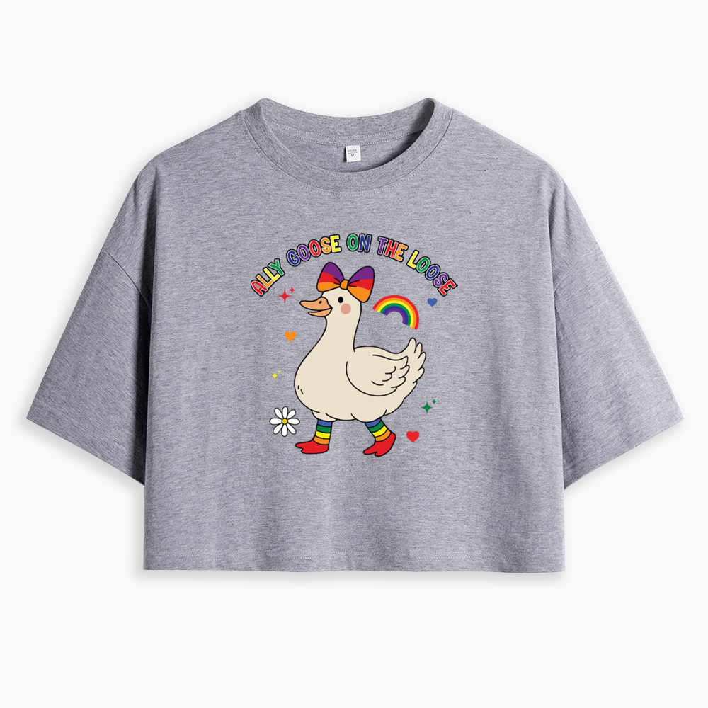 Ally Goose On The Loose Cropped T-Shirt