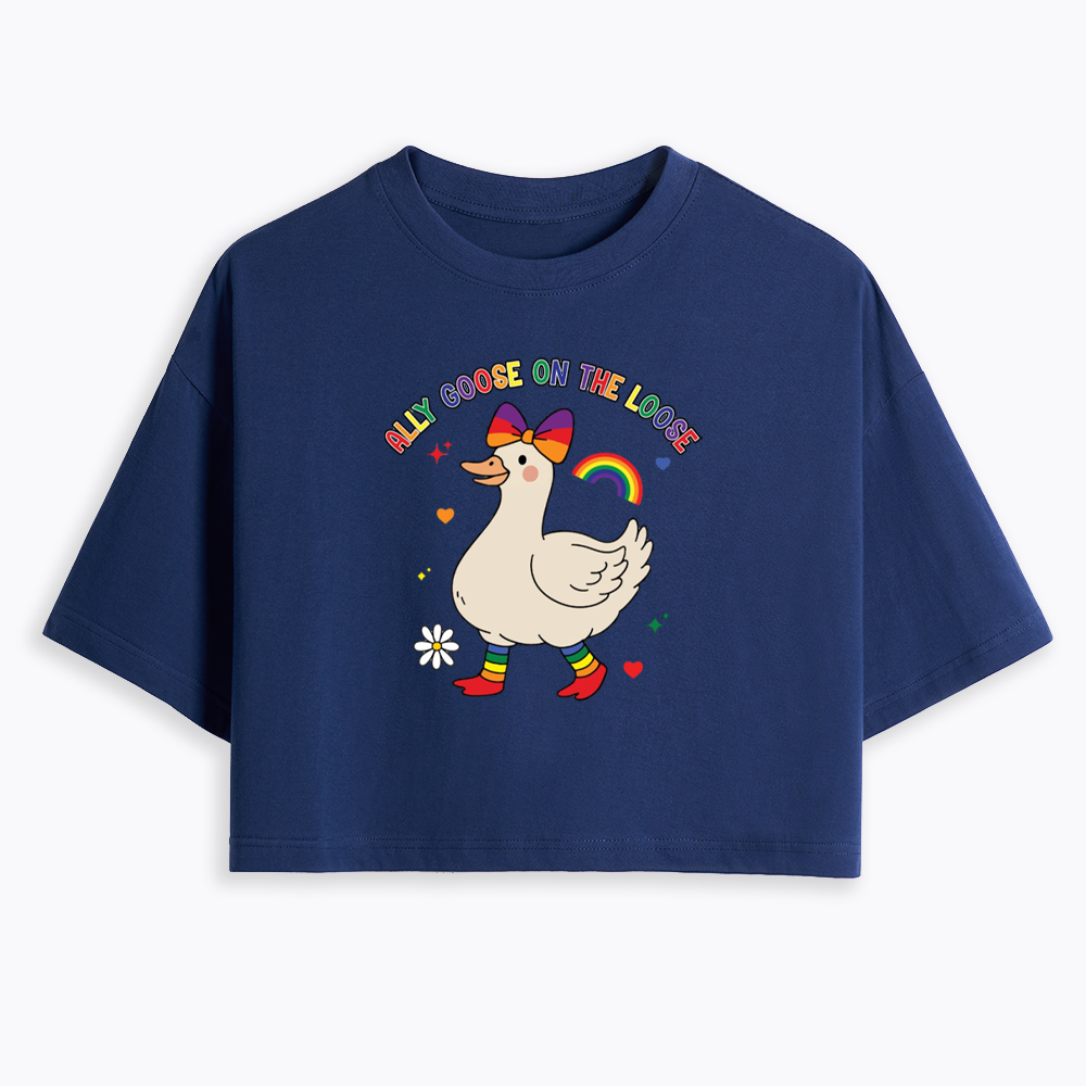 Ally Goose On The Loose Cropped T-Shirt