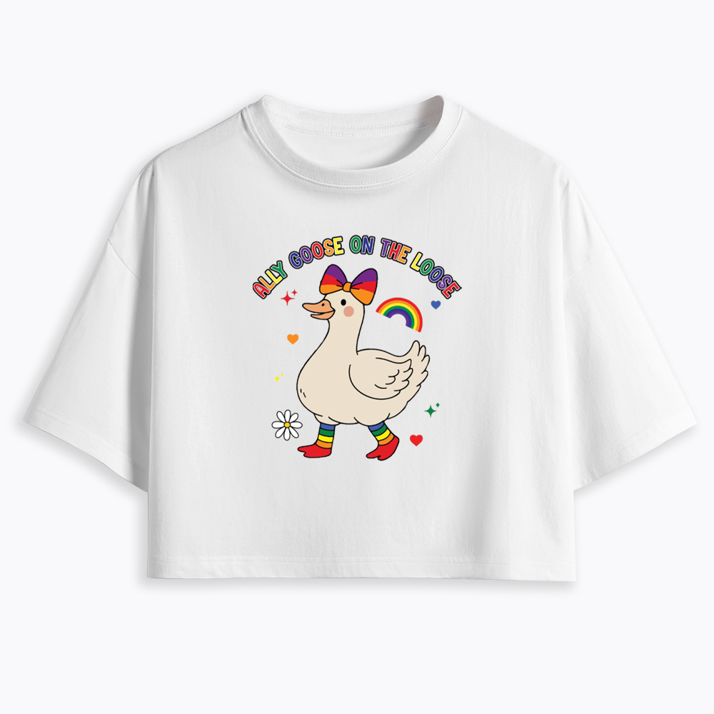 Ally Goose On The Loose Cropped T-Shirt