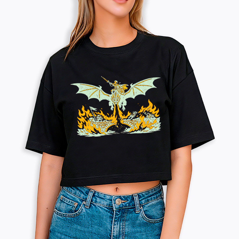 Subtle Lesbian Dragon Cropped T-Shirt