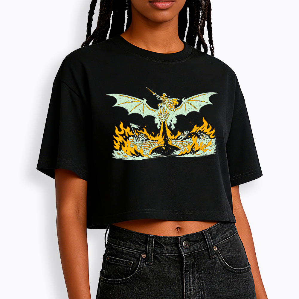 Subtle Lesbian Dragon Cropped T-Shirt