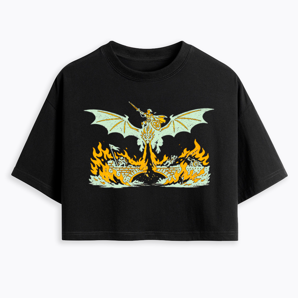 Subtle Lesbian Dragon Cropped T-Shirt