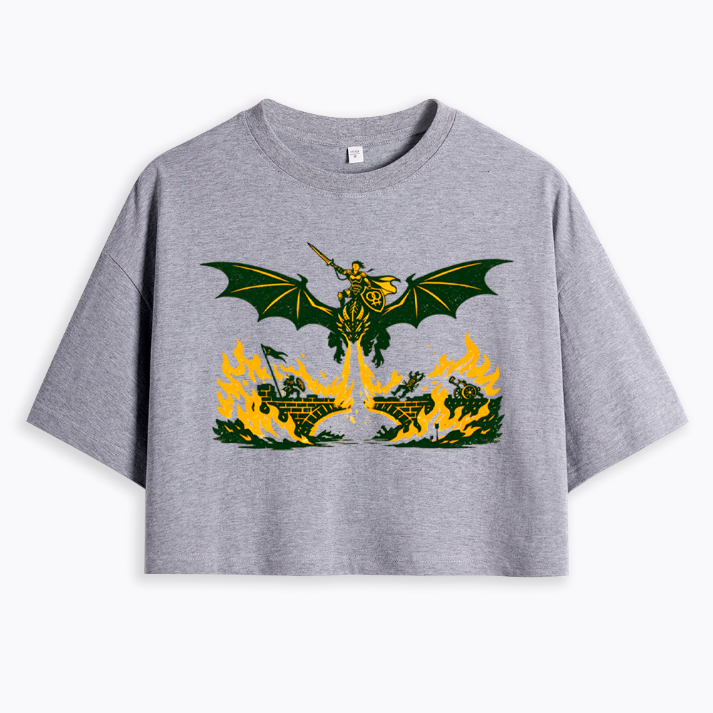 Subtle Lesbian Dragon Cropped T-Shirt
