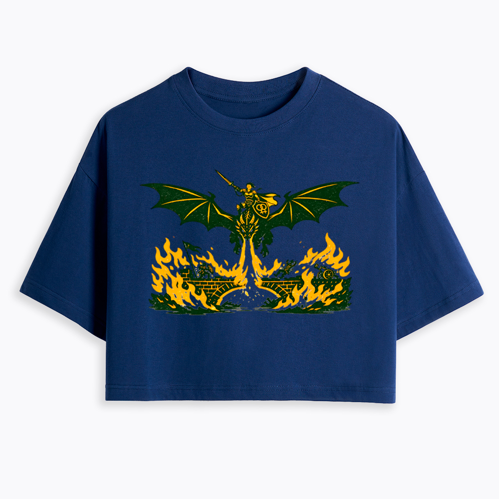 Subtle Lesbian Dragon Cropped T-Shirt