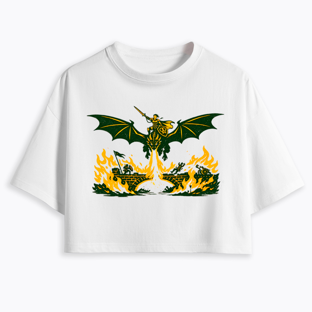 Subtle Lesbian Dragon Cropped T-Shirt