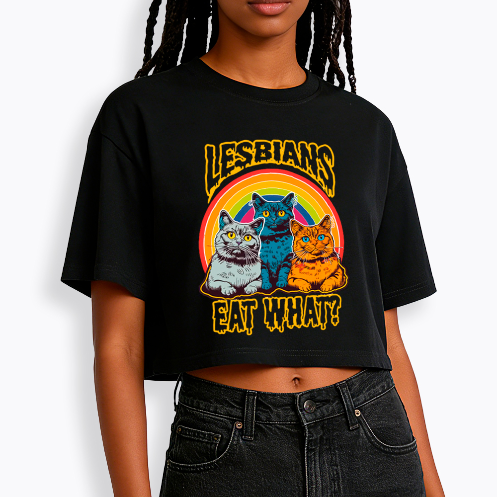 Funny Lesbians Eat What Cropped T-Shirt
