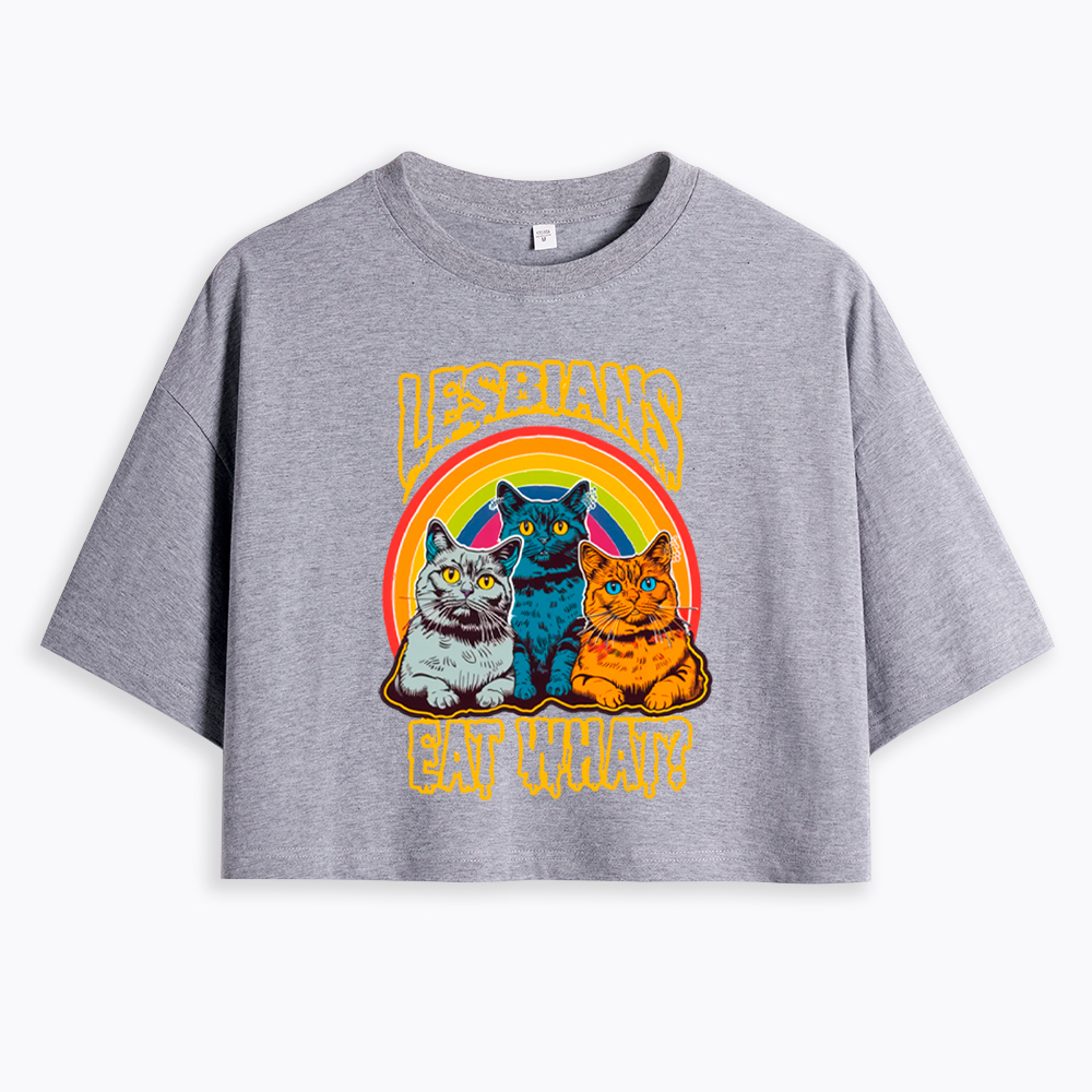 Funny Lesbians Eat What Cropped T-Shirt