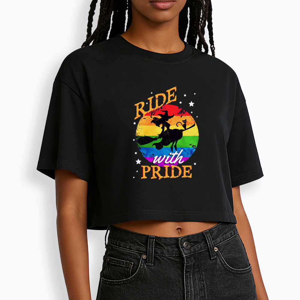 Ride with Pride Rainbow Cropped T-Shirt
