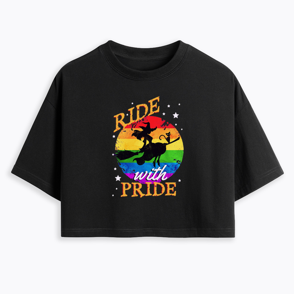 Ride with Pride Rainbow Cropped T-Shirt