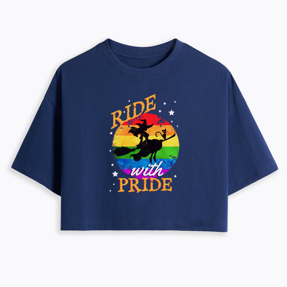 Ride with Pride Rainbow Cropped T-Shirt
