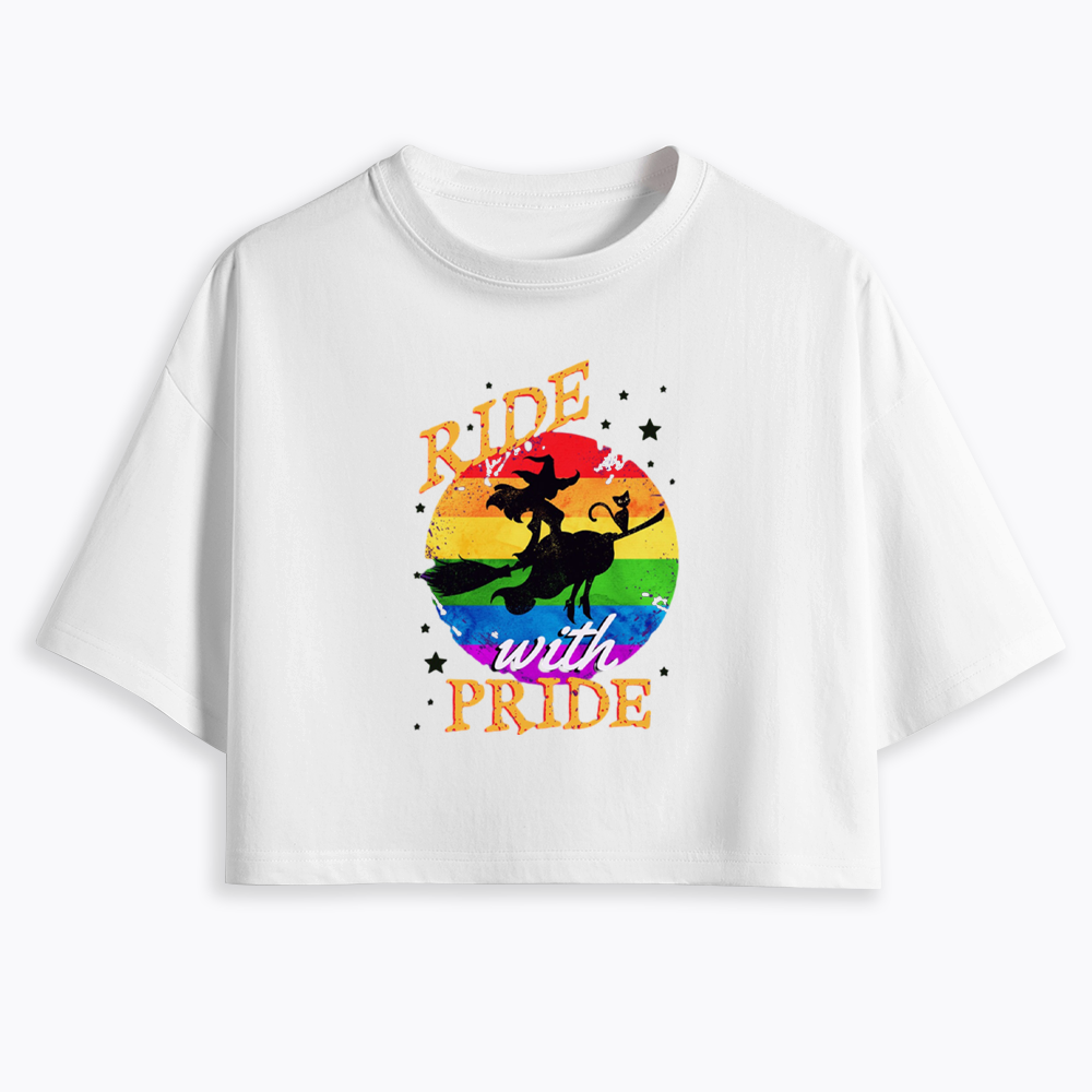 Ride with Pride Rainbow Cropped T-Shirt