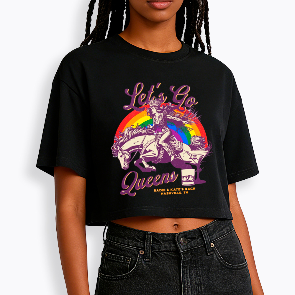 Let's Go Queens Bachelorette Party Cropped T-Shirt