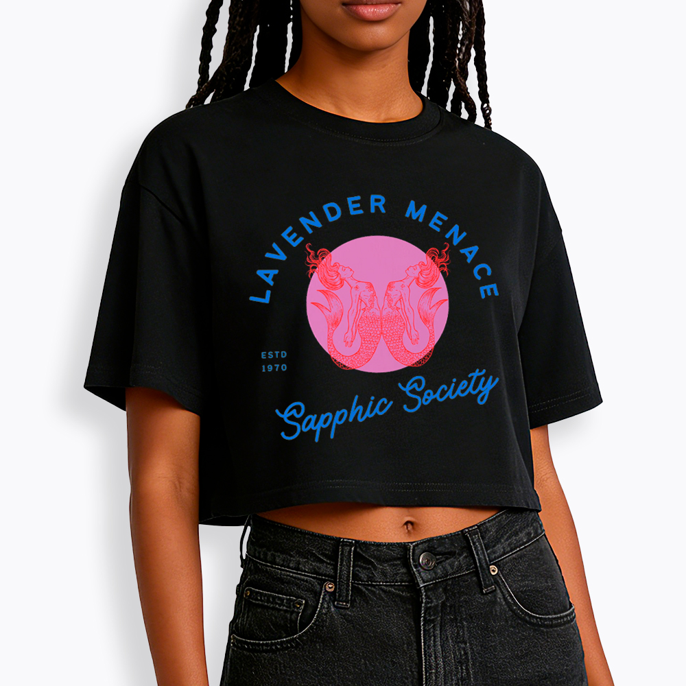 Lavender Menace Subtle Lesbian Cropped T-Shirt