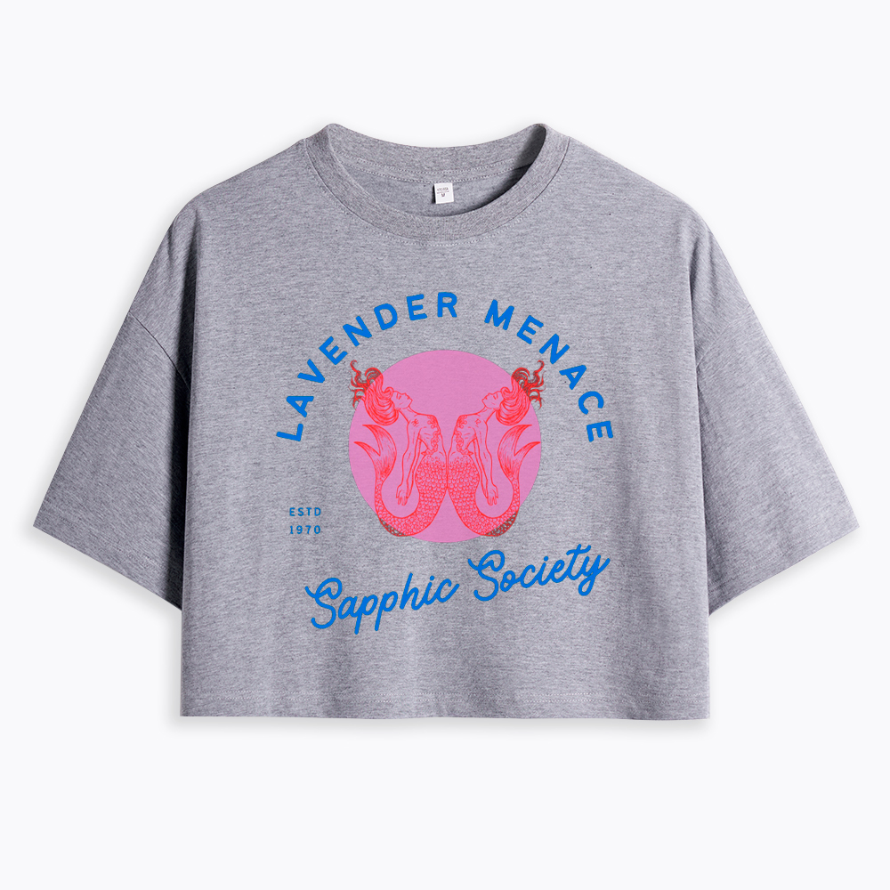 Lavender Menace Subtle Lesbian Cropped T-Shirt