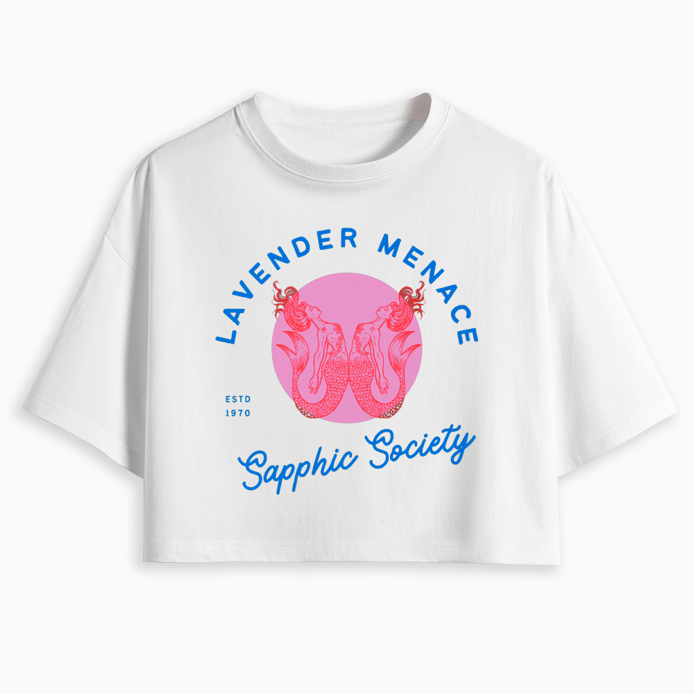 Lavender Menace Subtle Lesbian Cropped T-Shirt