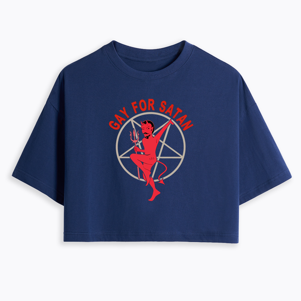 Gay For Satan Cropped T-Shirt