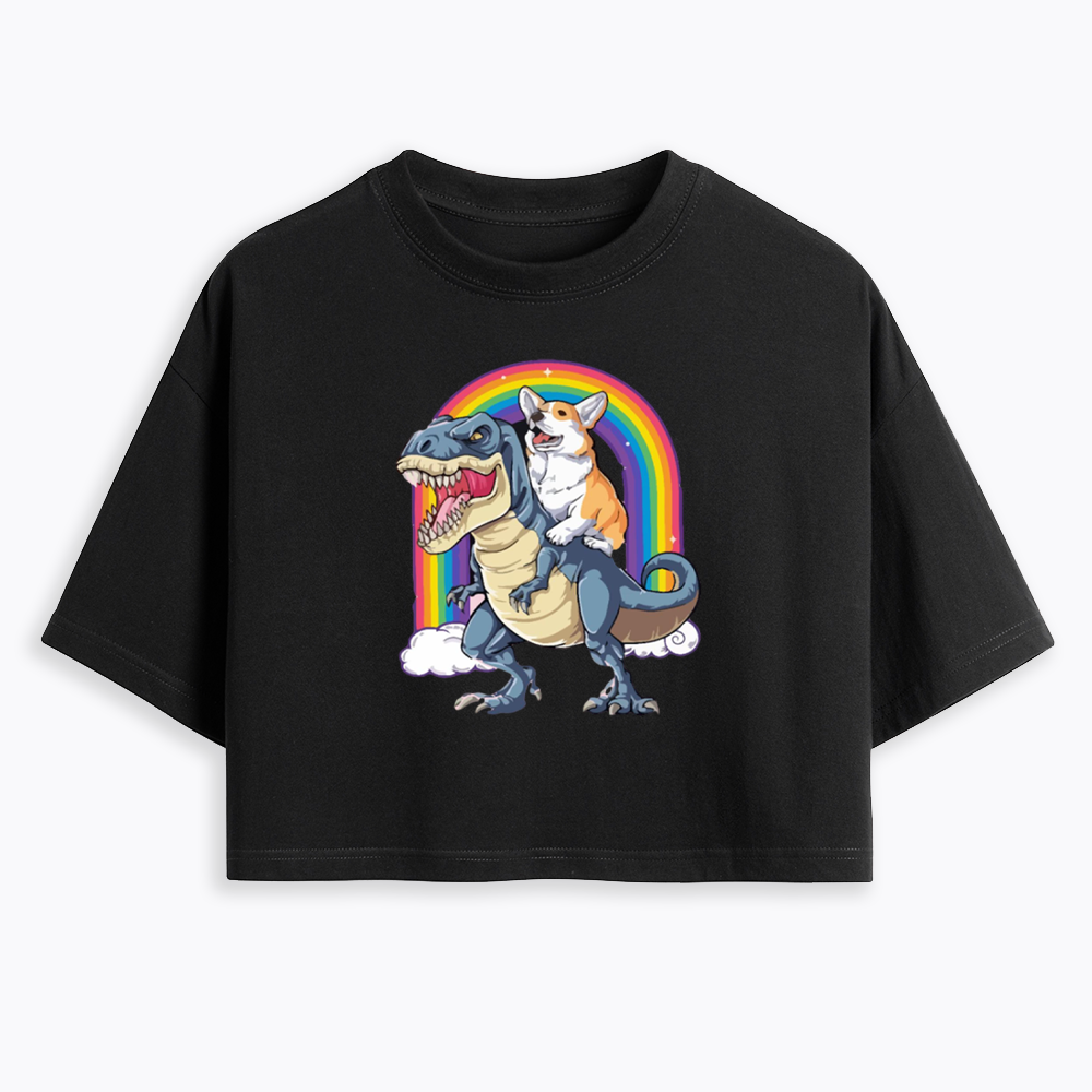 Funny Dinosaur Cropped T-Shirt