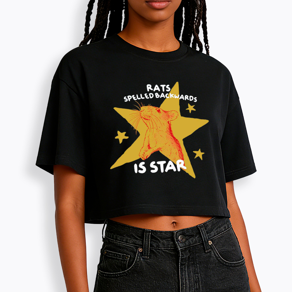 Rats Spelled Backwards is Star Cropped T-Shirt