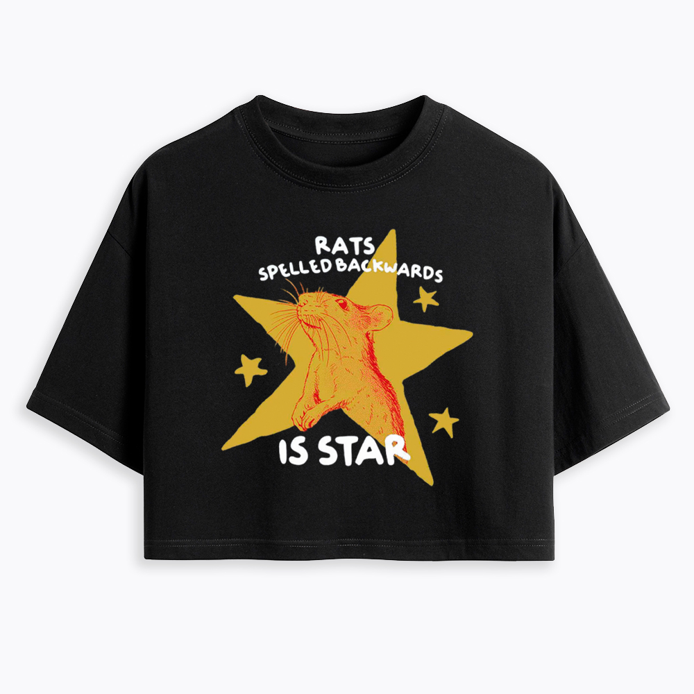 Rats Spelled Backwards is Star Cropped T-Shirt