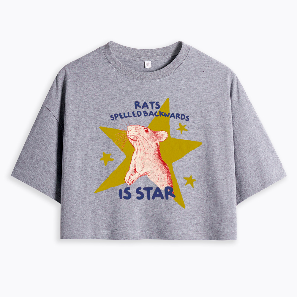 Rats Spelled Backwards is Star Cropped T-Shirt