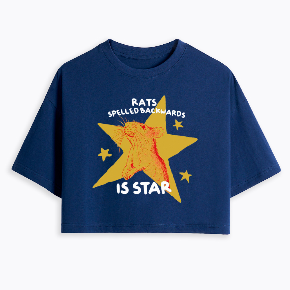 Rats Spelled Backwards is Star Cropped T-Shirt