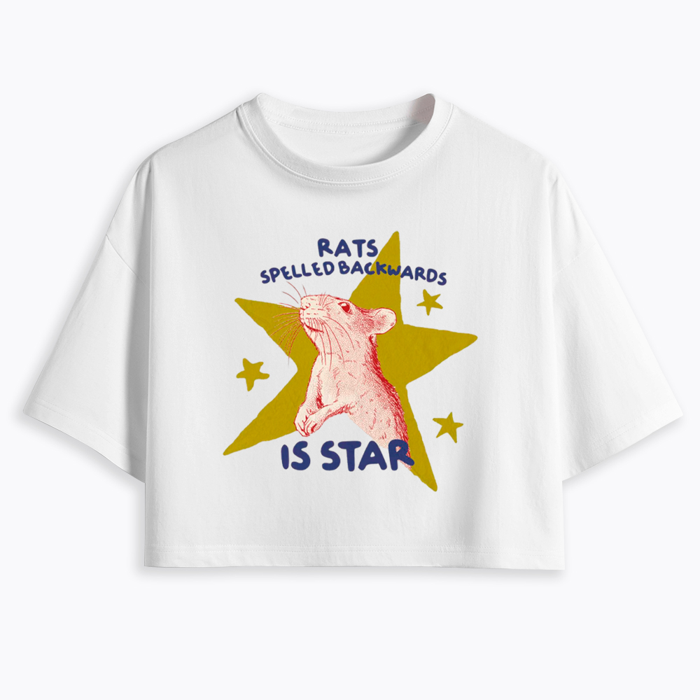 Rats Spelled Backwards is Star Cropped T-Shirt