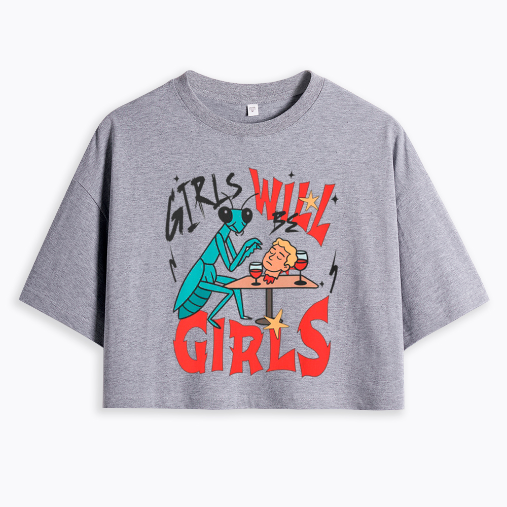Girls Will Be Girls Praying Mantis Cropped T-Shirt