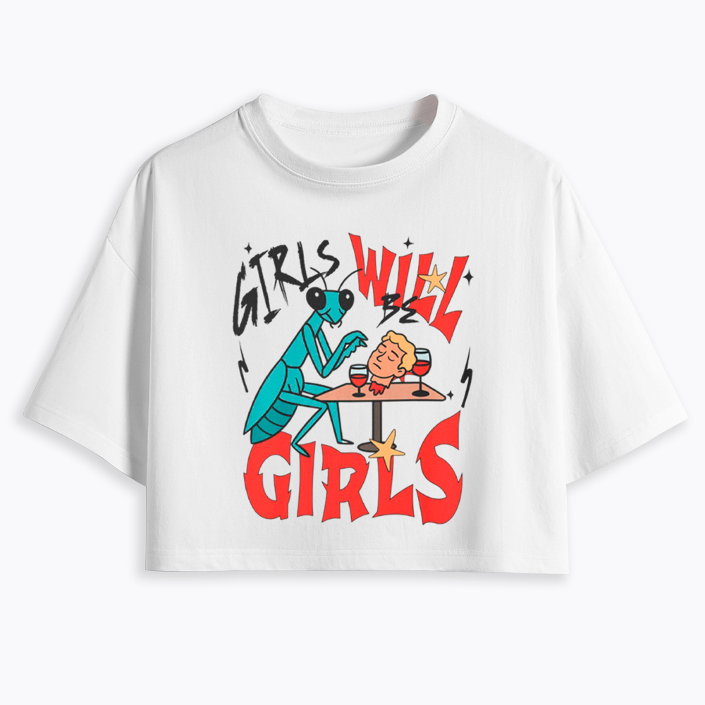 Girls Will Be Girls Praying Mantis Cropped T-Shirt