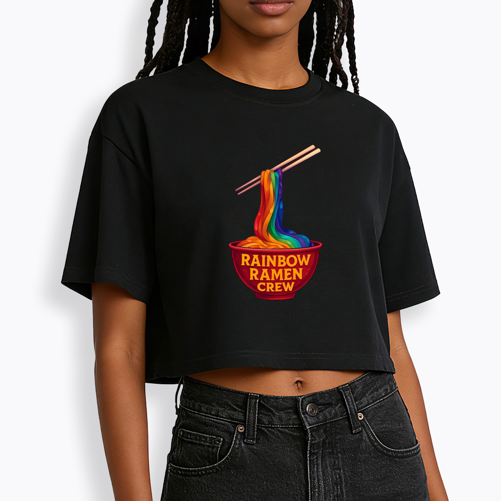 Rainbow Ramen Crew Cropped T-Shirt