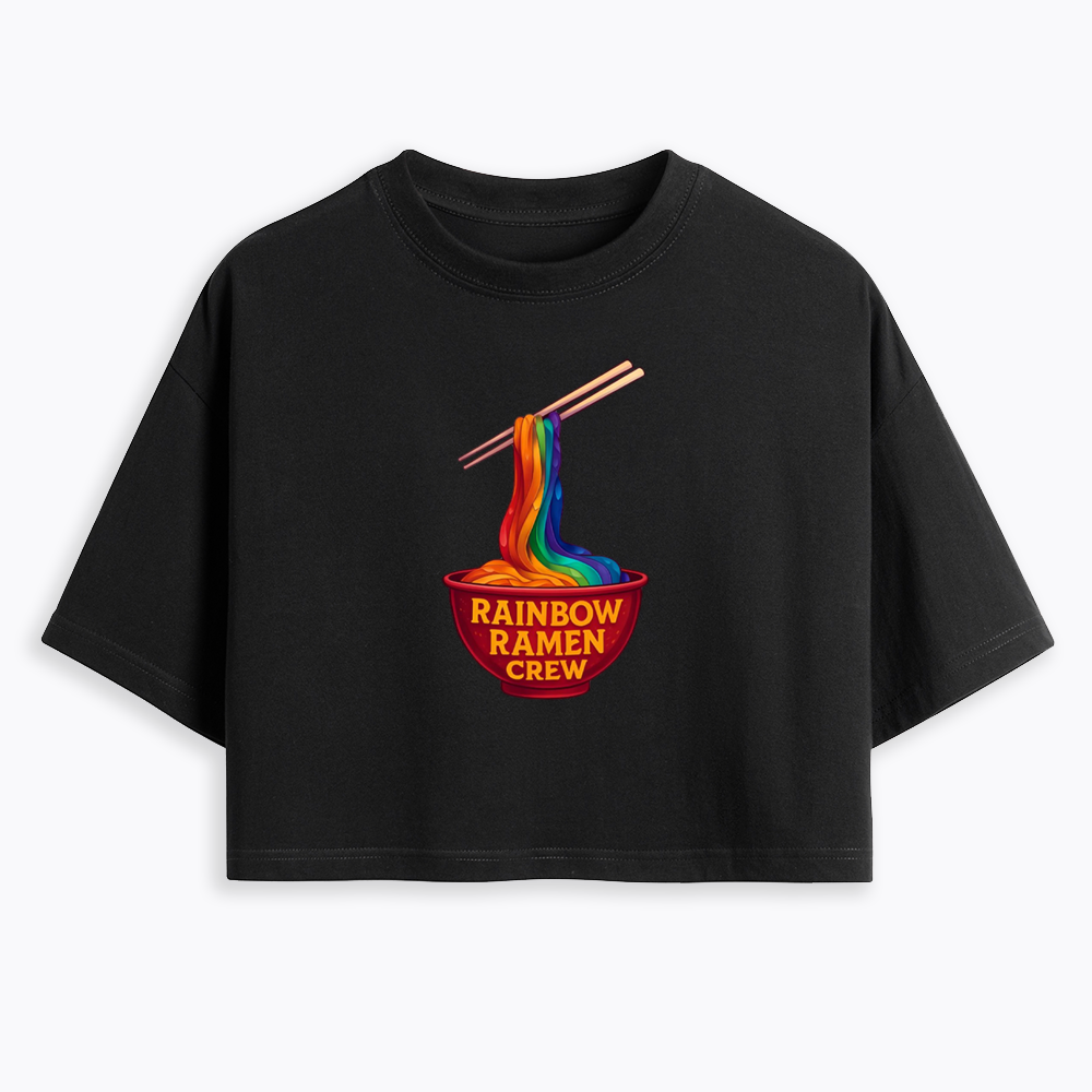 Rainbow Ramen Crew Cropped T-Shirt