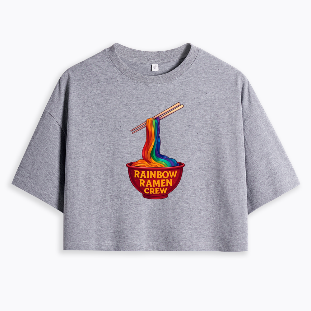 Rainbow Ramen Crew Cropped T-Shirt