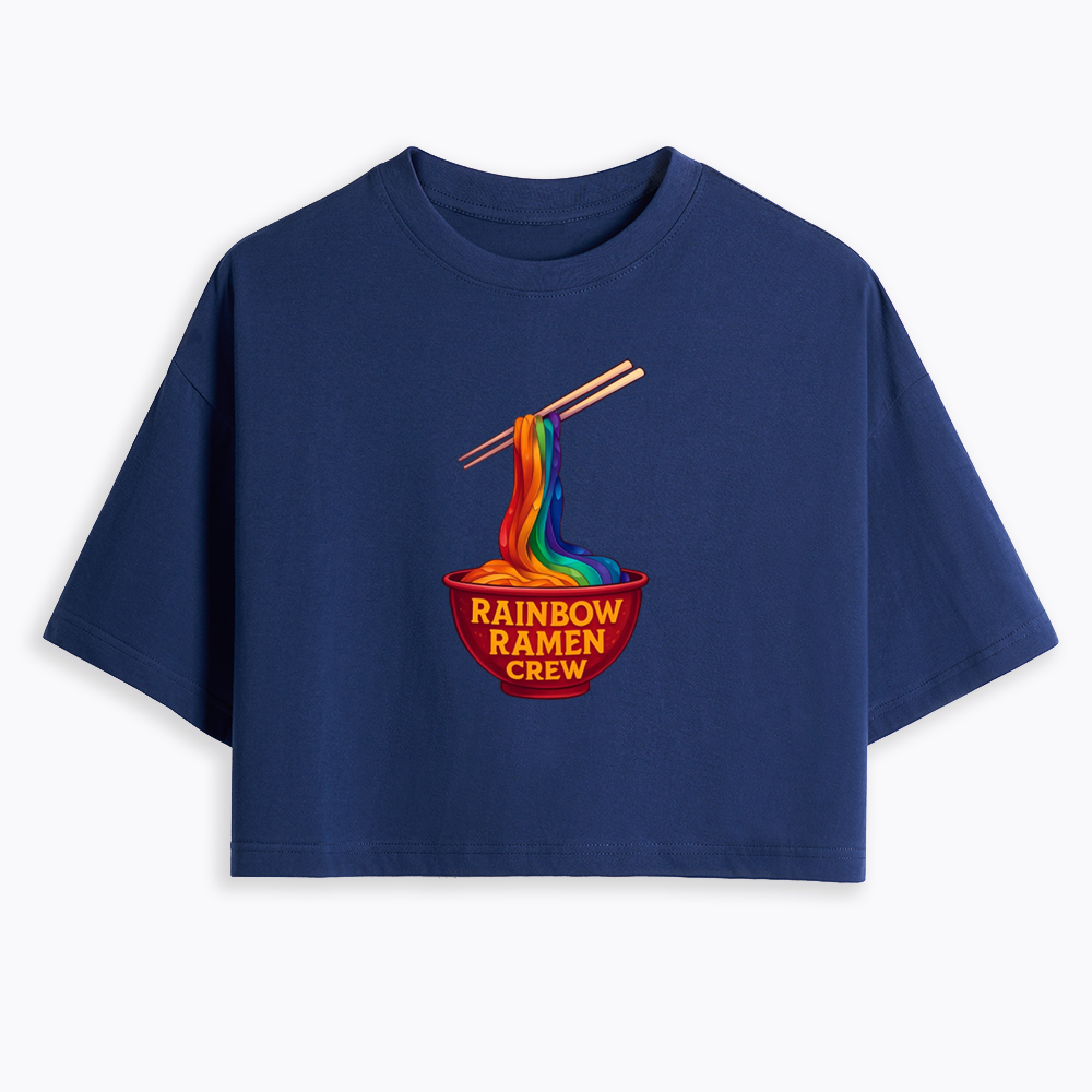 Rainbow Ramen Crew Cropped T-Shirt