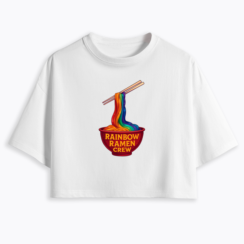 Rainbow Ramen Crew Cropped T-Shirt