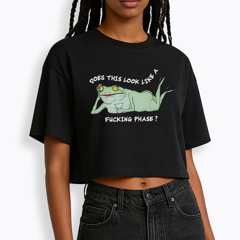 Funny LGBT Pride Frog Meme Cropped T-Shirt