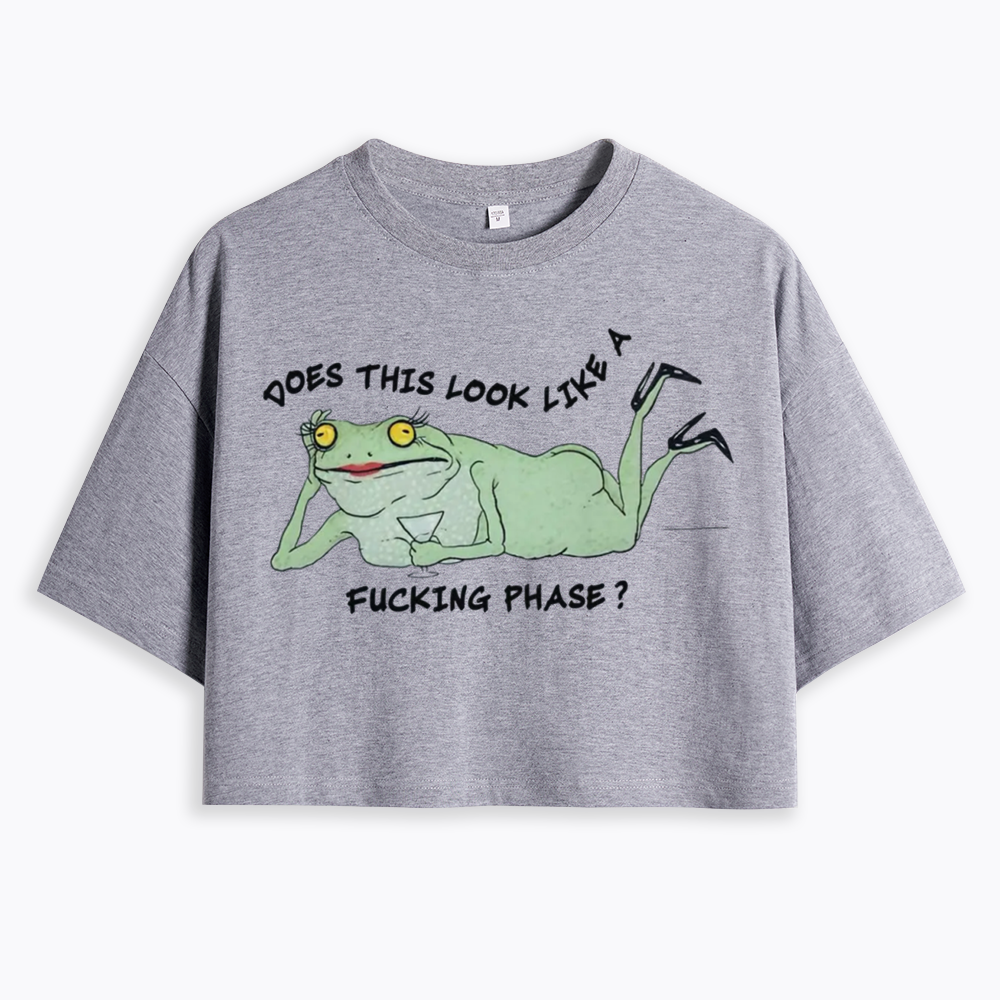 Funny LGBT Pride Frog Meme Cropped T-Shirt