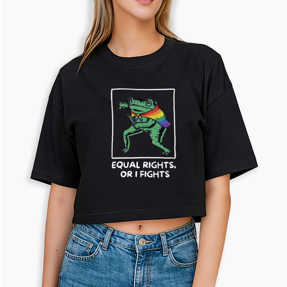 Equal Rights Frrog LGBTQ Pride Cropped T-Shirt