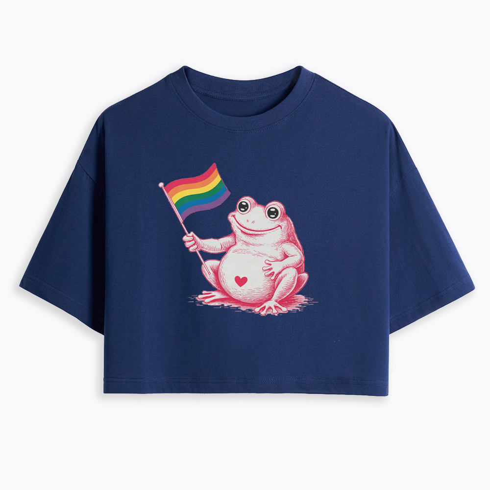 Rainbow Graphic Cropped T-Shirt