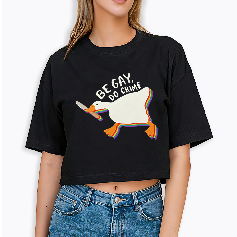 Be Gay Do Crime Goose Cropped T-Shirt