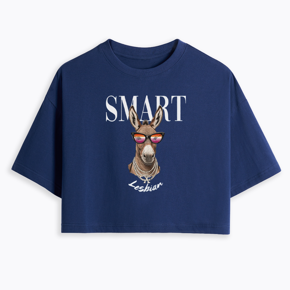 Smart Ass Lesbian Donkey Cropped T-Shirt