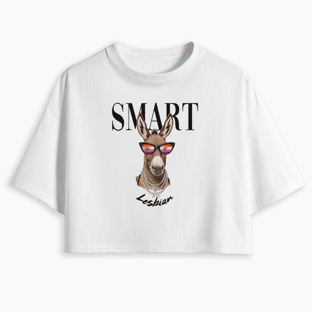 Smart Ass Lesbian Donkey Cropped T-Shirt