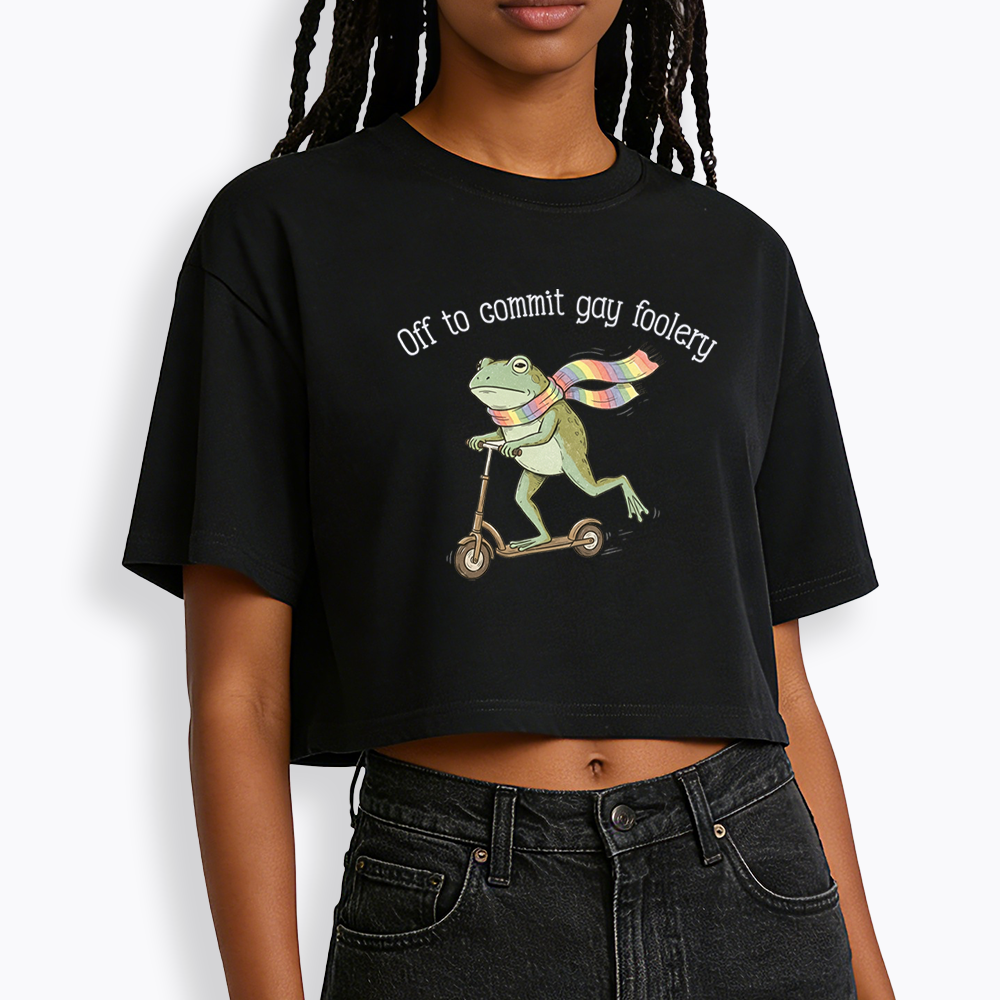 Off To Commit Gay Foolery Cropped T-Shirt