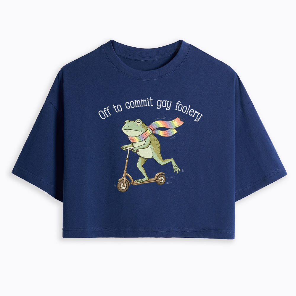 Off To Commit Gay Foolery Cropped T-Shirt
